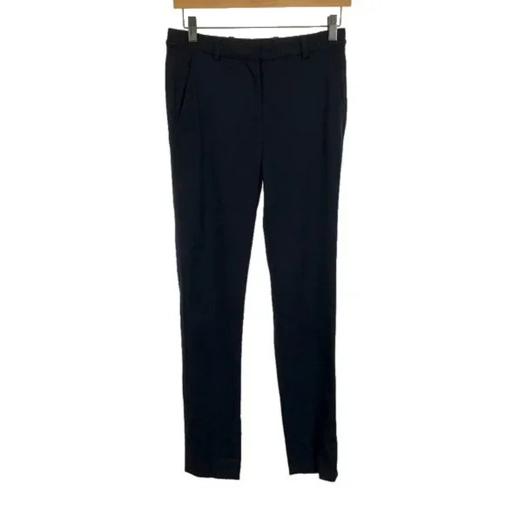 Womens Size 00 00x31 1/2 The Kooples Navy Stretch Smocking Wool Trouser Pants
